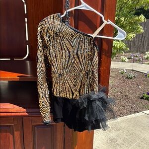 Weissman Gold and Black Kids Dance Costume